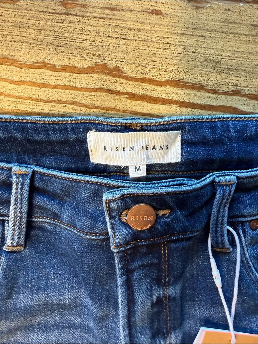 Risen Women's Dark Wash Frayed Hem Denim Shorts - Picture 2 of 9